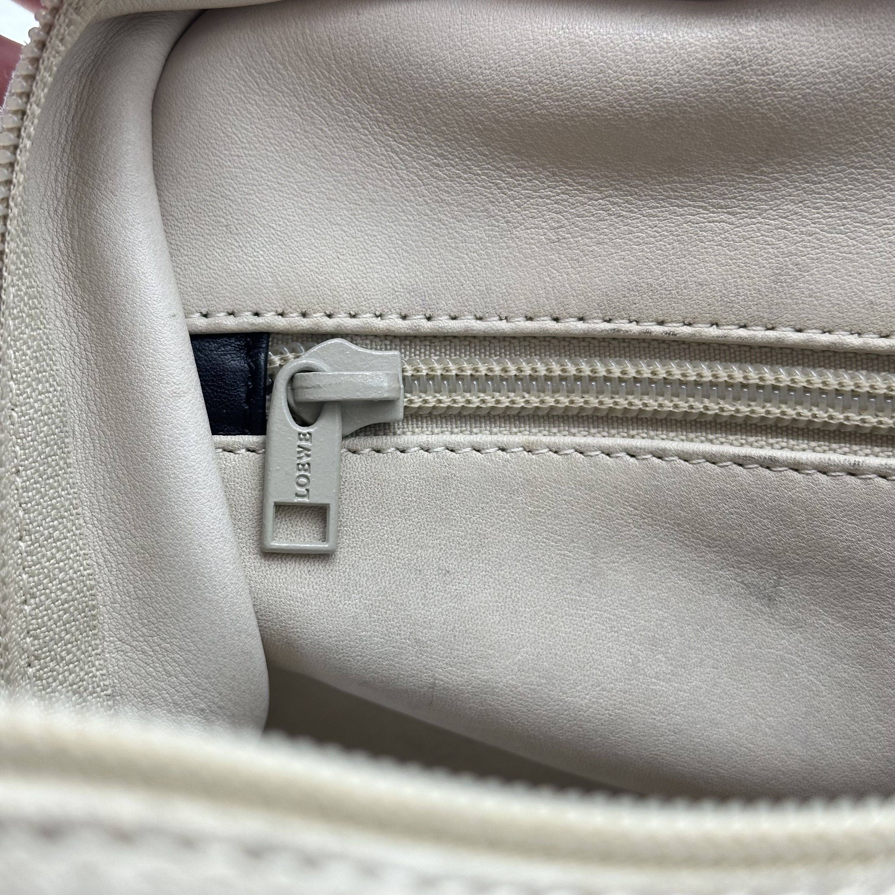 Loewe Amazona 28 Anagram Logo Suede Leather Boston Handbag