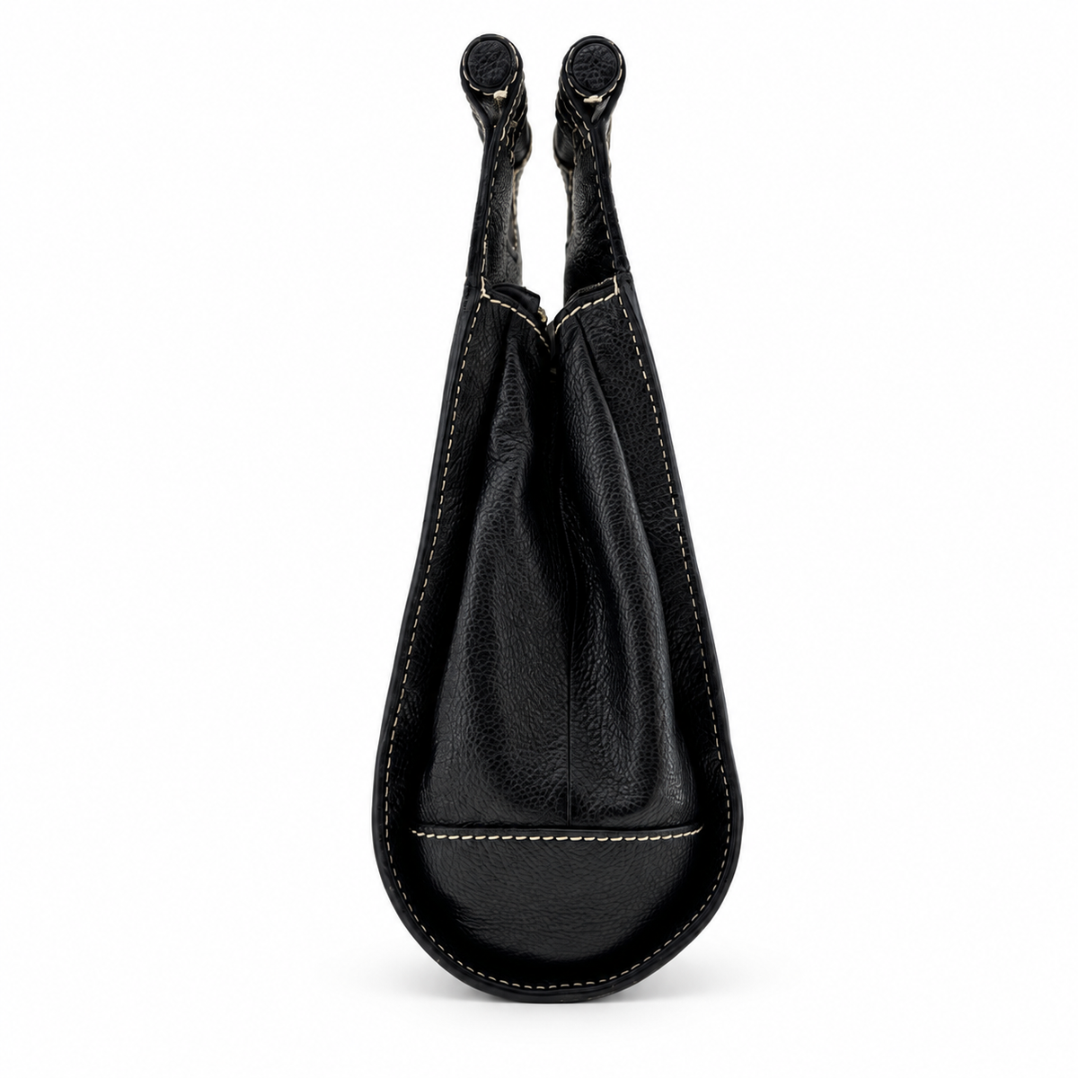 LOEWE Vintage Shoulder Bag Dual Exterior Pockets Gold Hardware