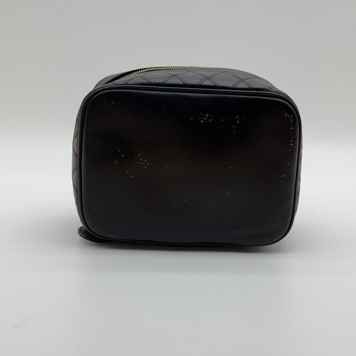Chanel Quilted Caviar Leather Coco Mark Small Black Vanity Case