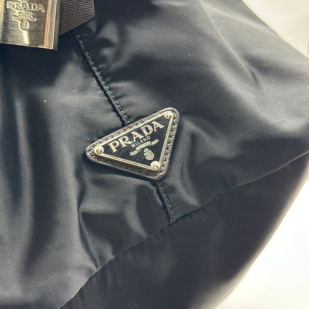 Prada Nylon Boston Black Travel Bag