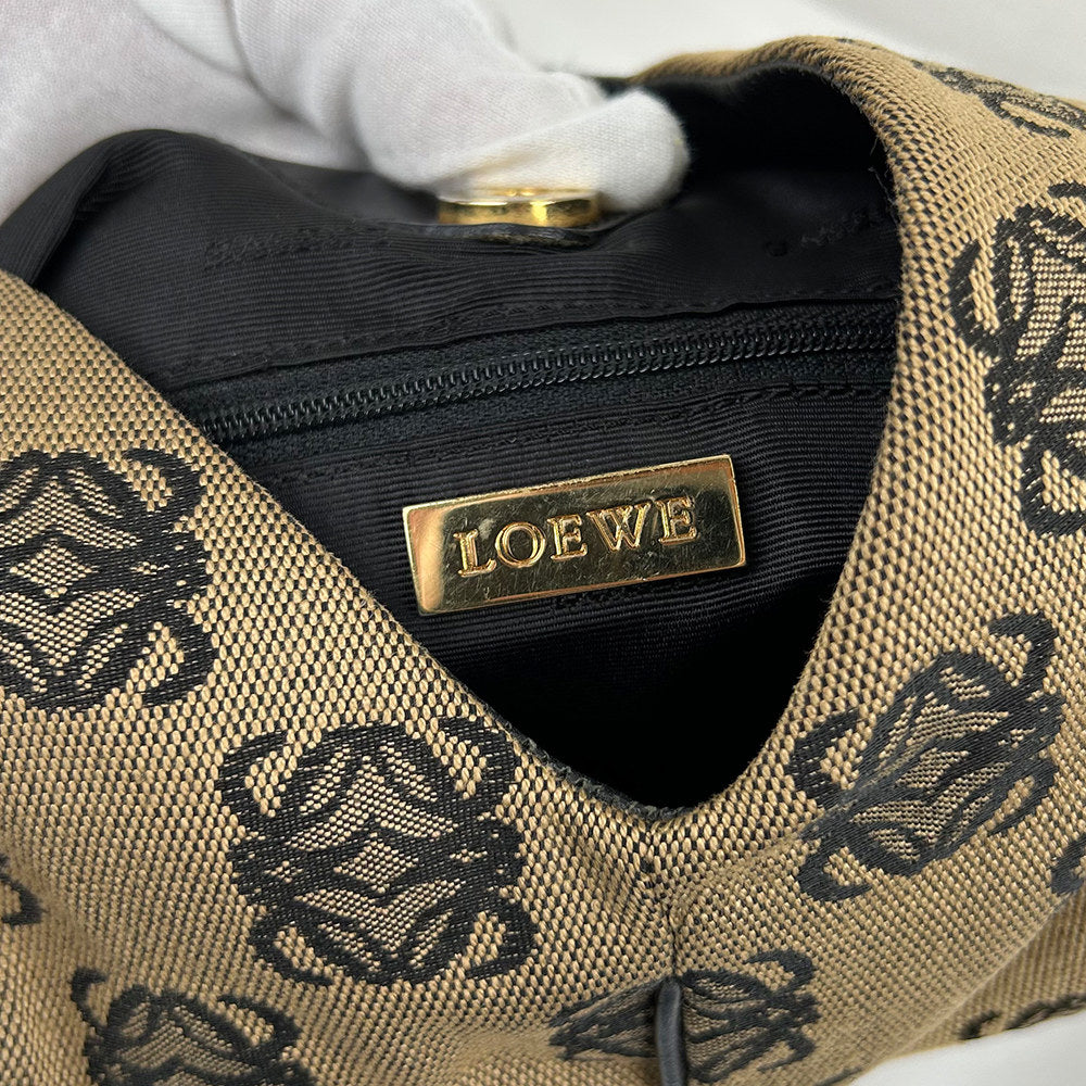 Loewe Logo Print Shoulder Bag Double F Monogram Vintage
