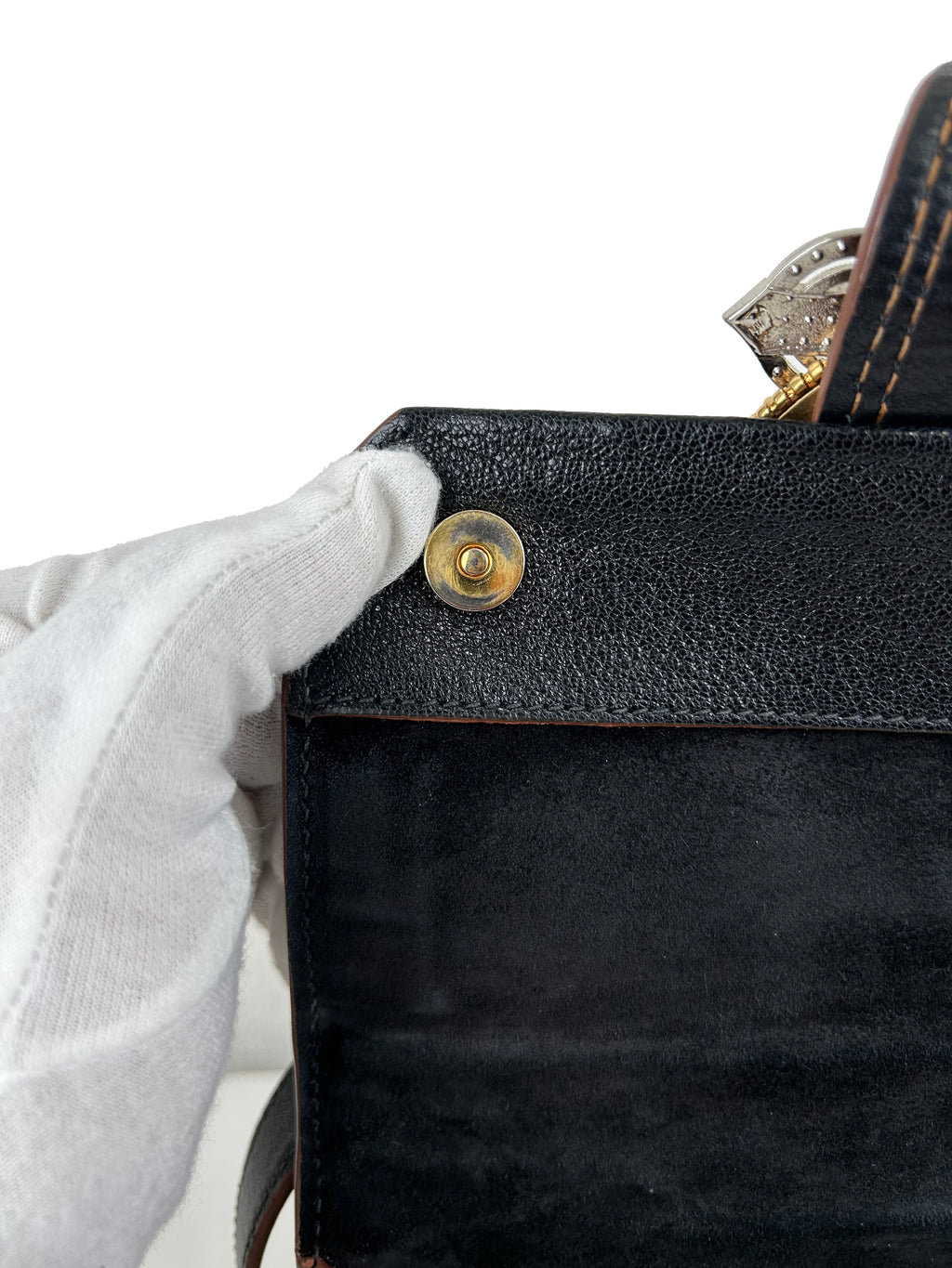 MIUMIU Sac à bandoulière à rabat en cuir Madras noir orné de cristaux et boucle