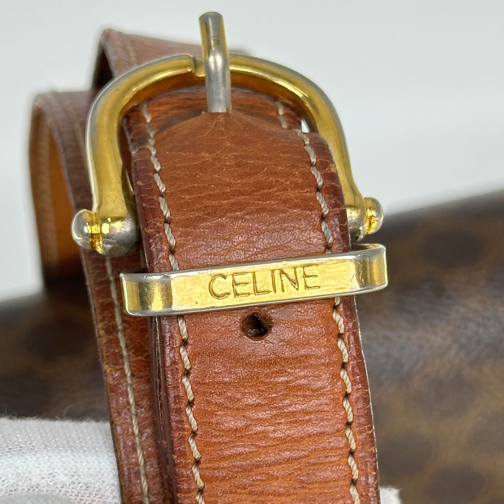 Celine Macadam Blason Triomphe Logo Horse Carriage Hardware Leather Shoulder Bag Pochette Sacoche