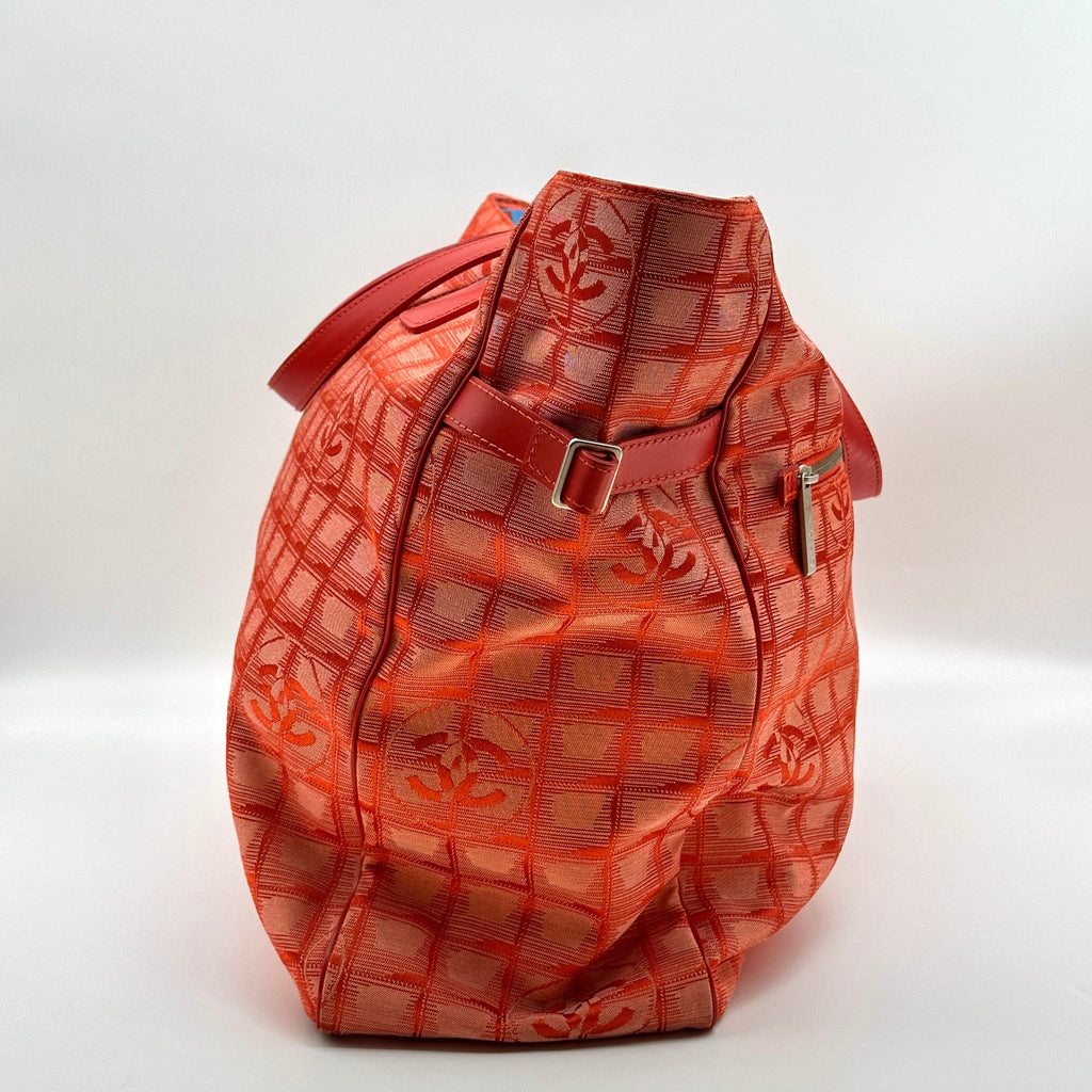 Chanel Nylon New Travel Line Red Tote Bag