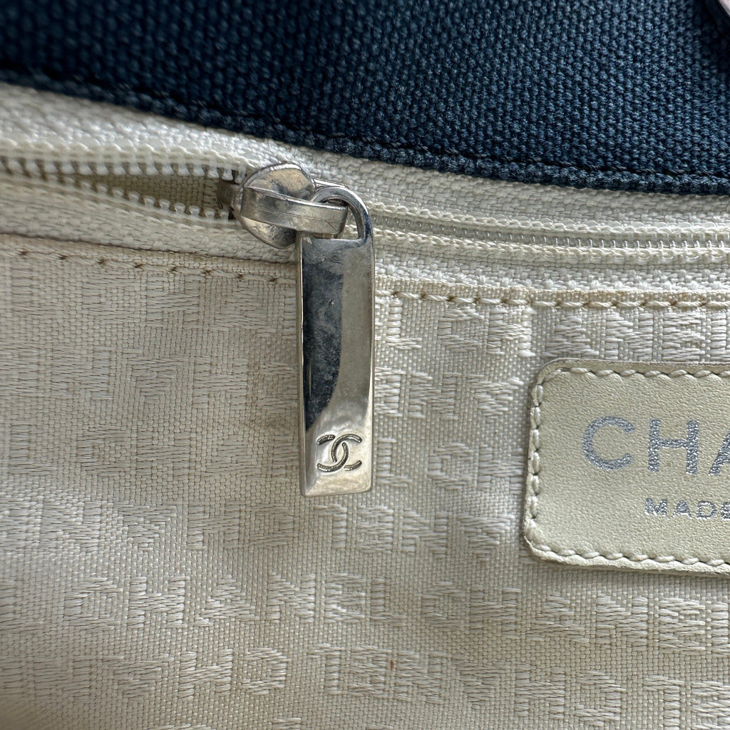 Chanel Quilted Number 5 Rope Handle Navy Tote Bag