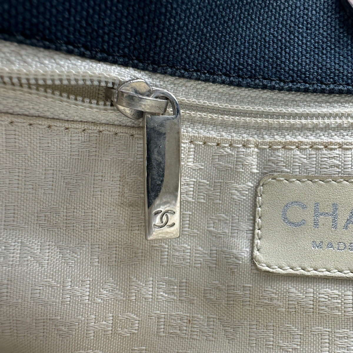 Chanel Quilted Number 5 Rope Handle Navy Tote Bag