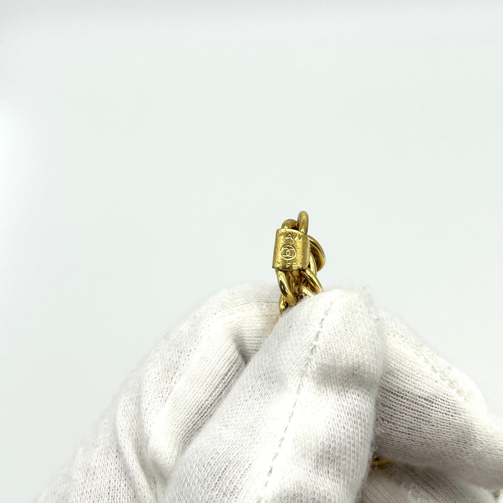 Chanel Vintage Coin Sweater Chain Necklace Gold 93P