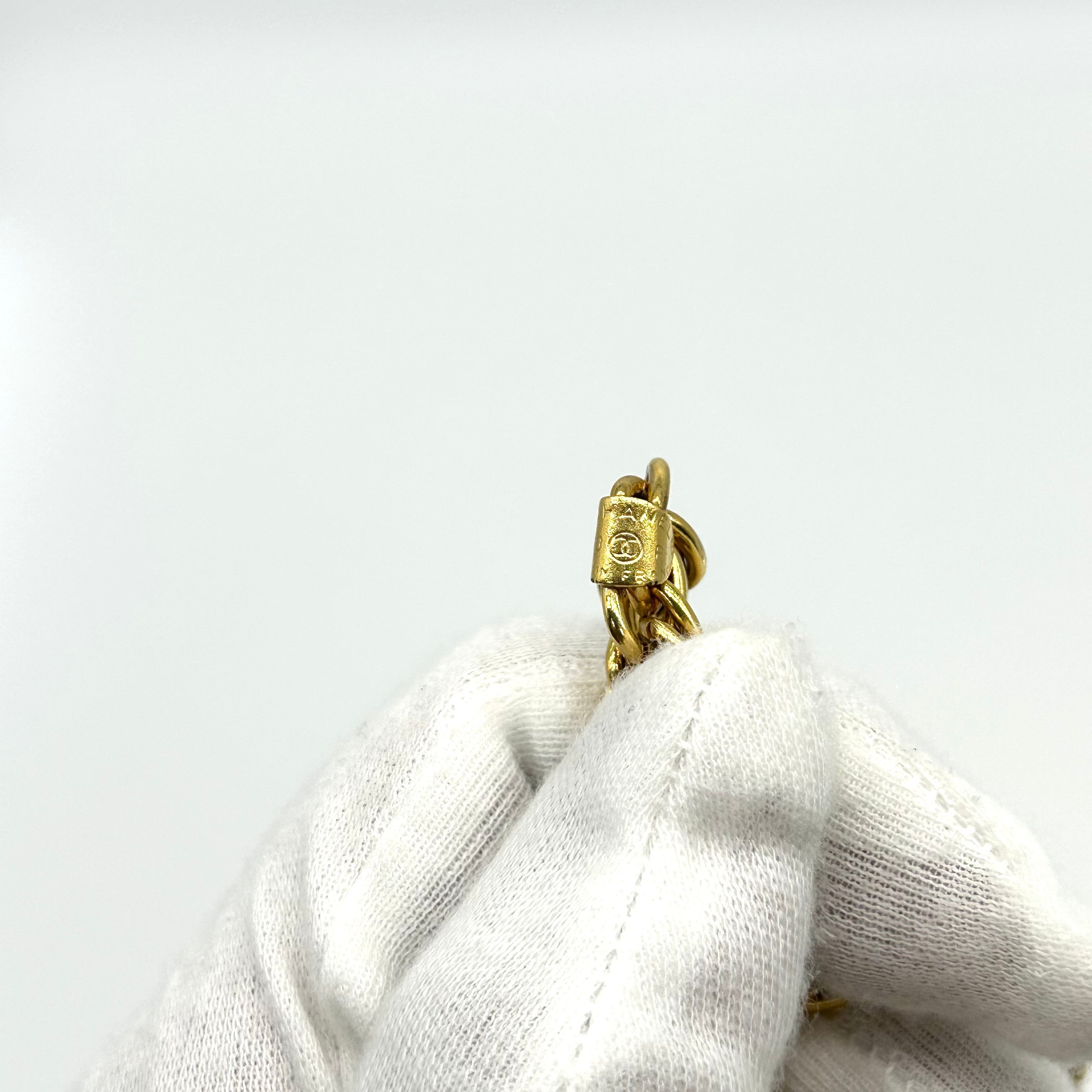 Chanel Vintage Coin Sweater Chain Necklace Gold 93P