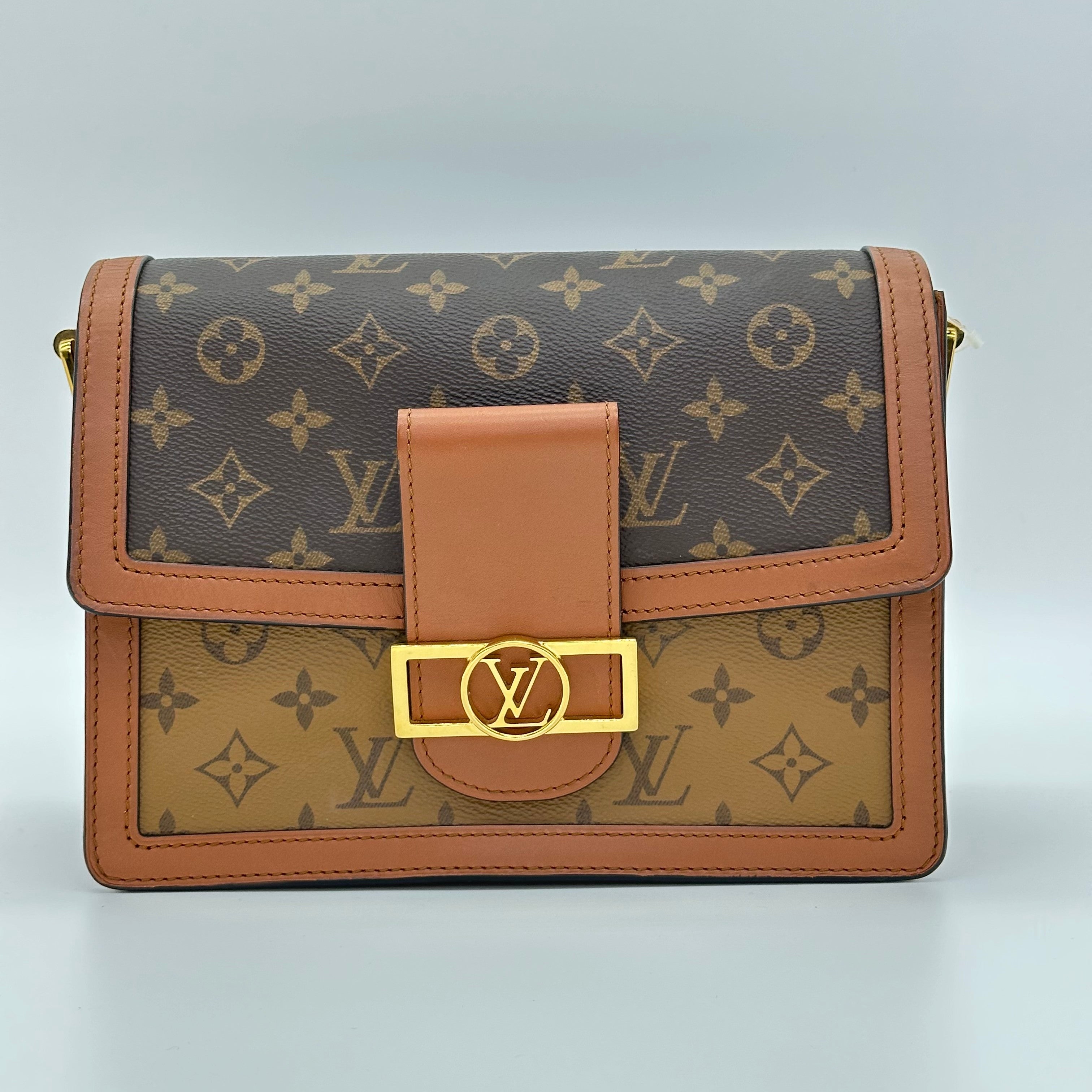 LOUIS VUITTON GHW Dauphine MM 2 Way Shoulder Bag M44391 Monogram Reverse