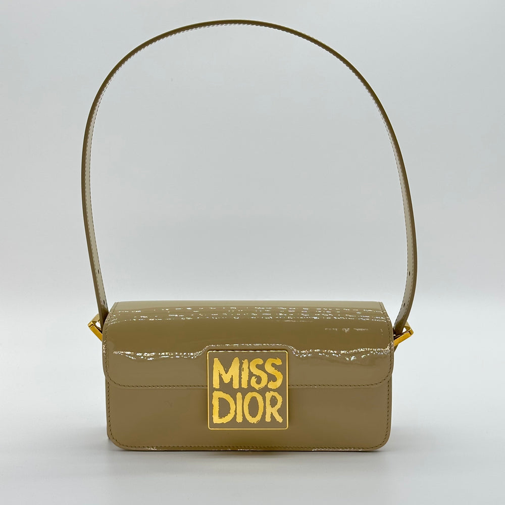 dior Miss Patent Flap bag  patent leather   shiny beige    gold  Hardware Shoulder bag