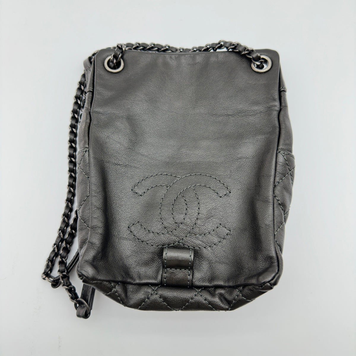 Chanel Quilted Leather Black Chain Shoulder Bag