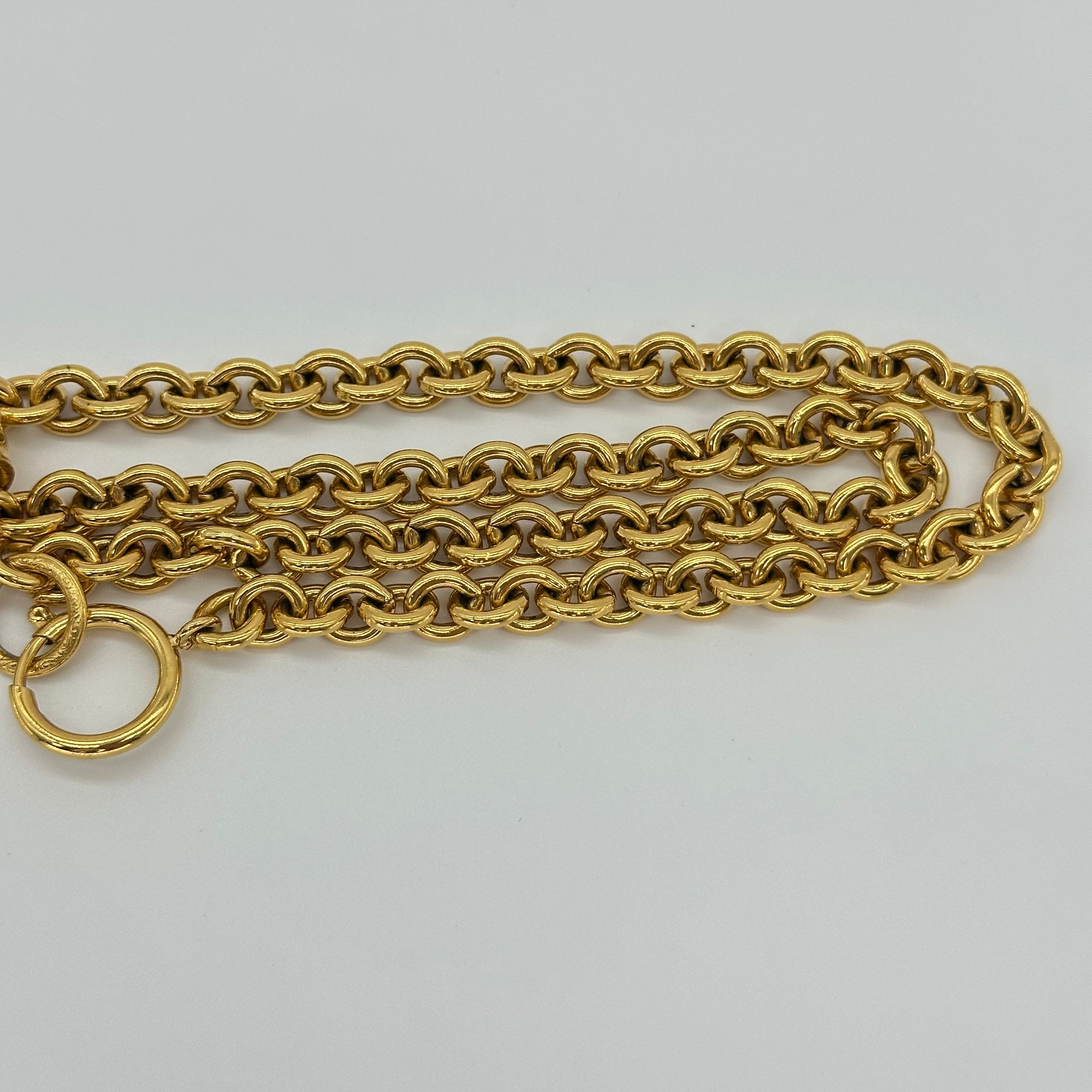 Chanel Coco Mark 项链金色金属复古 94P
