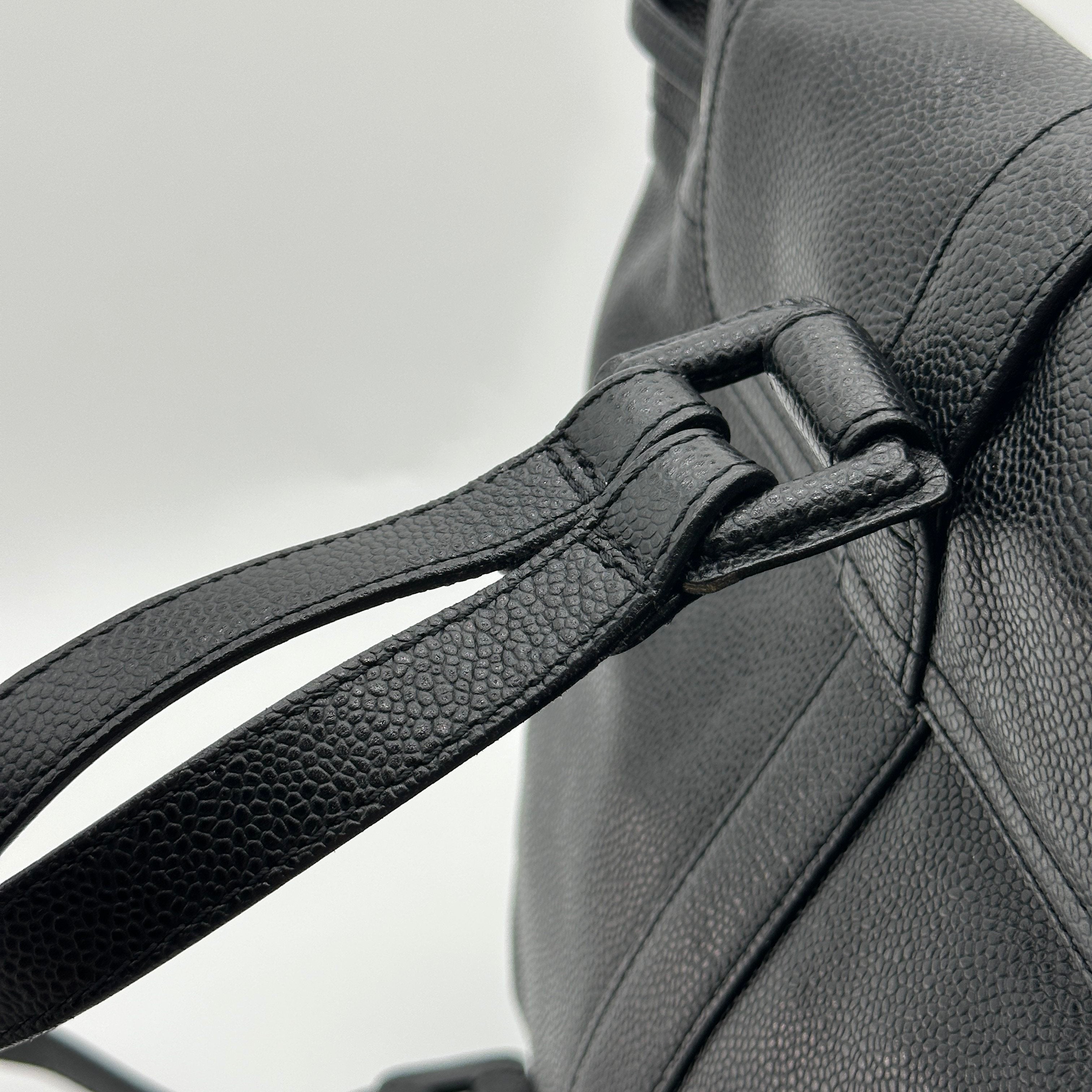 chanel caviar cc backpack black caviar leather