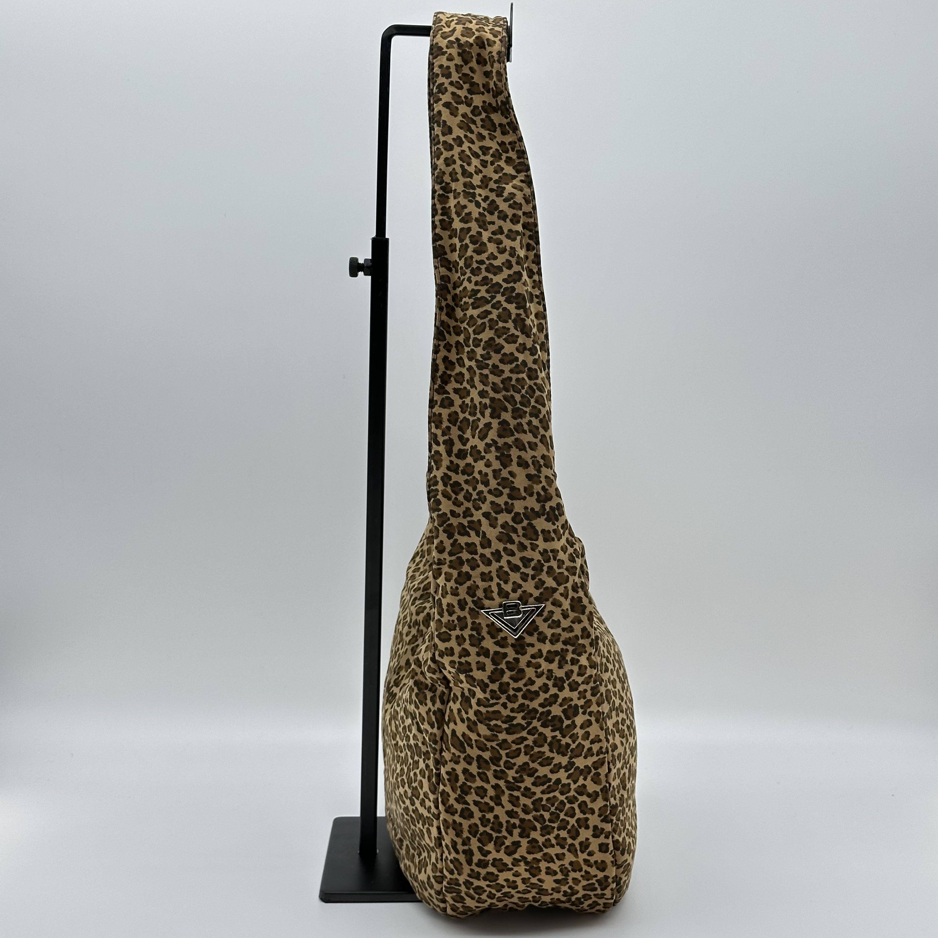 bottega Veneta  nylon leopard print hobo shoulder bag