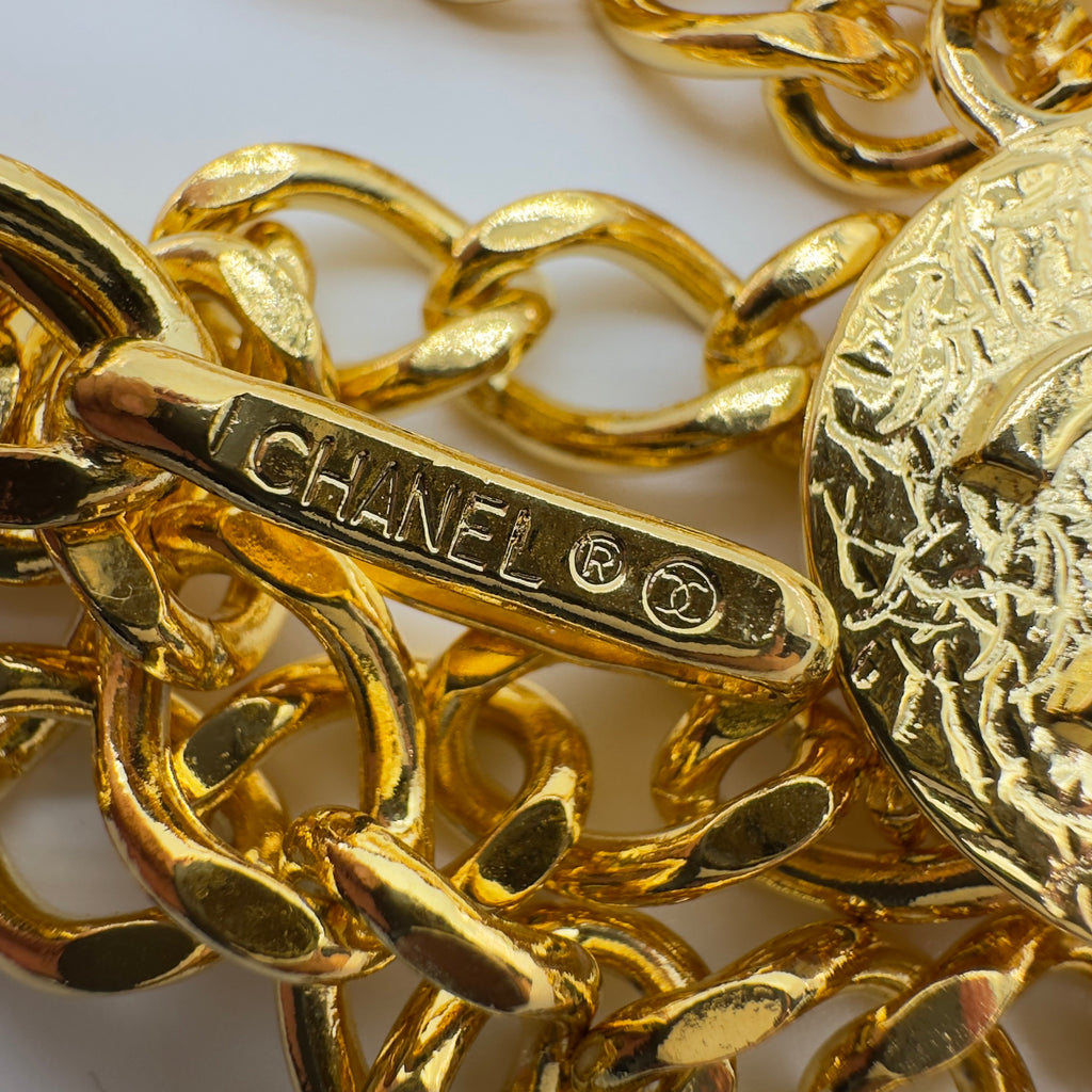 Chanel Gold Chain Coco Mark Medallion Belt