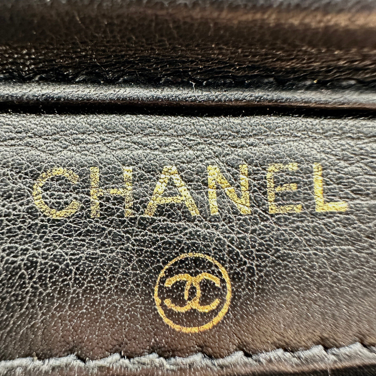 Chanel Coco Mark Caviar Leather Black Chain Wallet