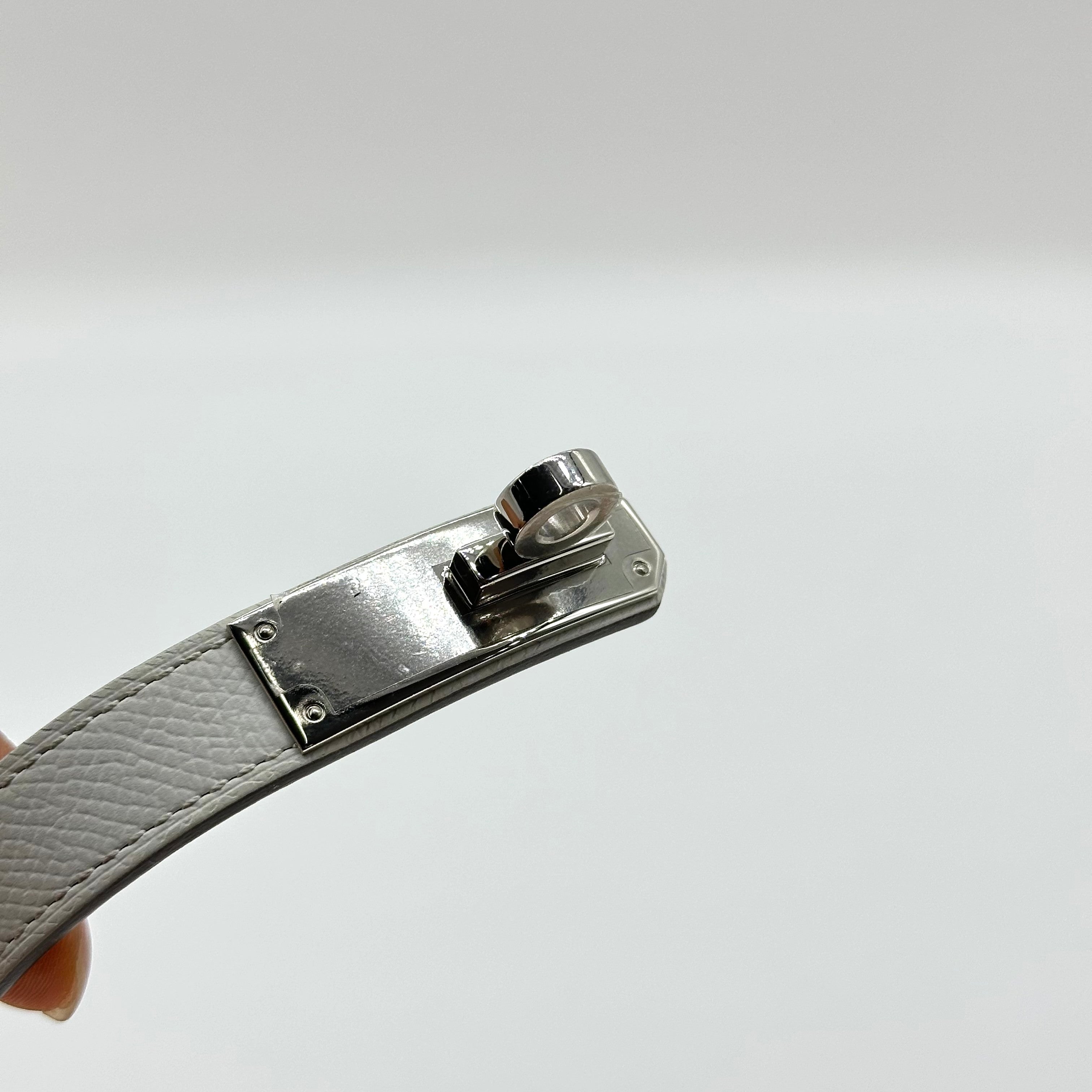 Hermès Hermes Kelly 18 White Belt with Silver Hardware U Stamp (2022) Epson