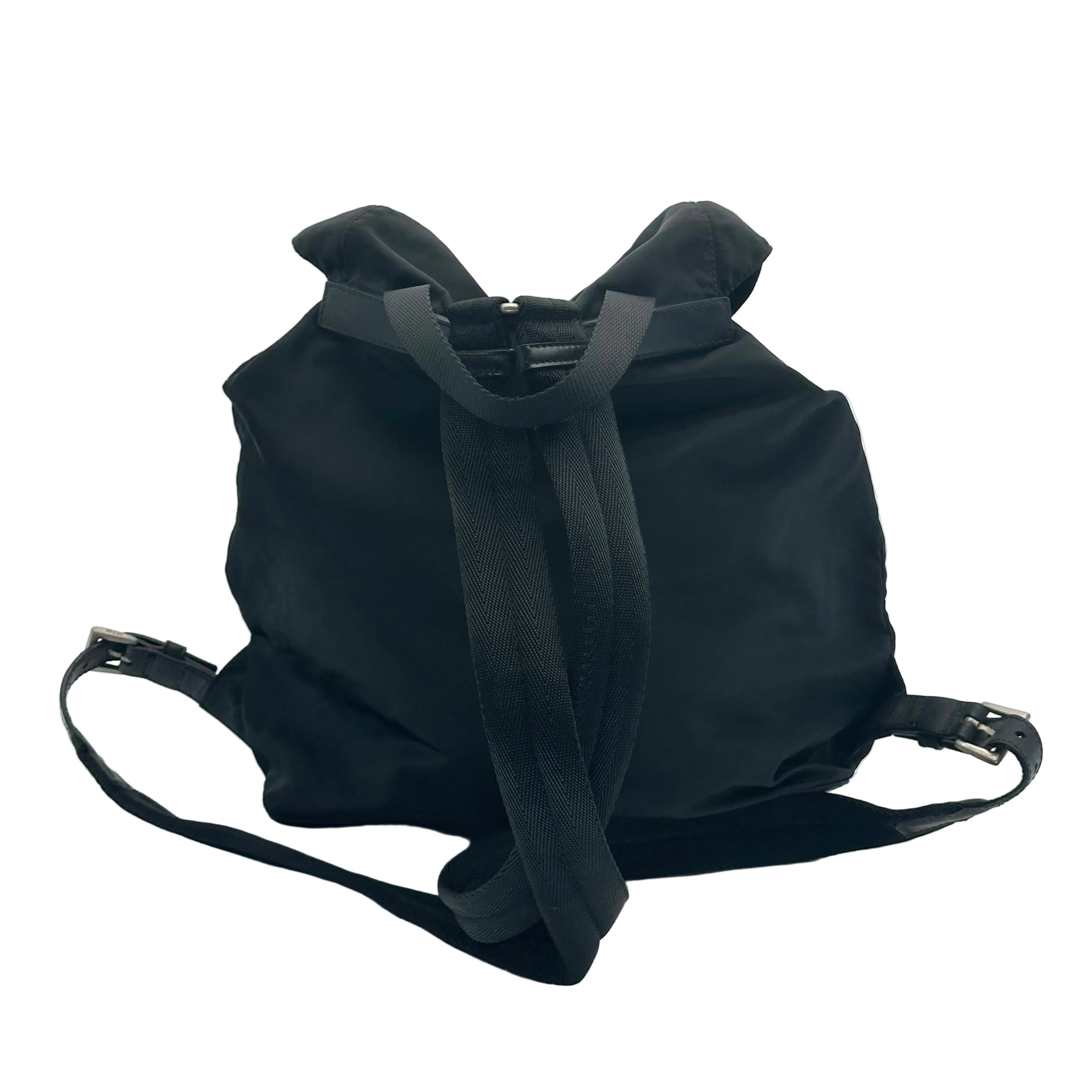 Prada Black Tessuto Nylon Vintage Drawstring Backpack