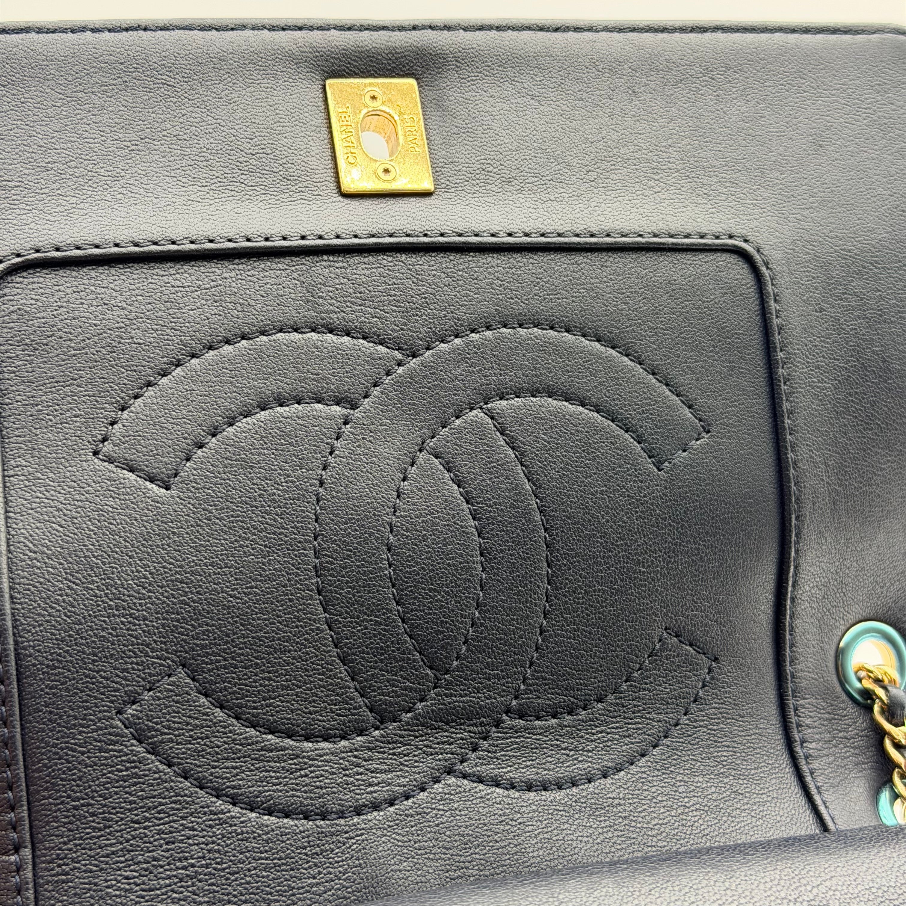 Chanel Black Quilted Sheepskin Leather Mademoiselle Vintage Flap Bag