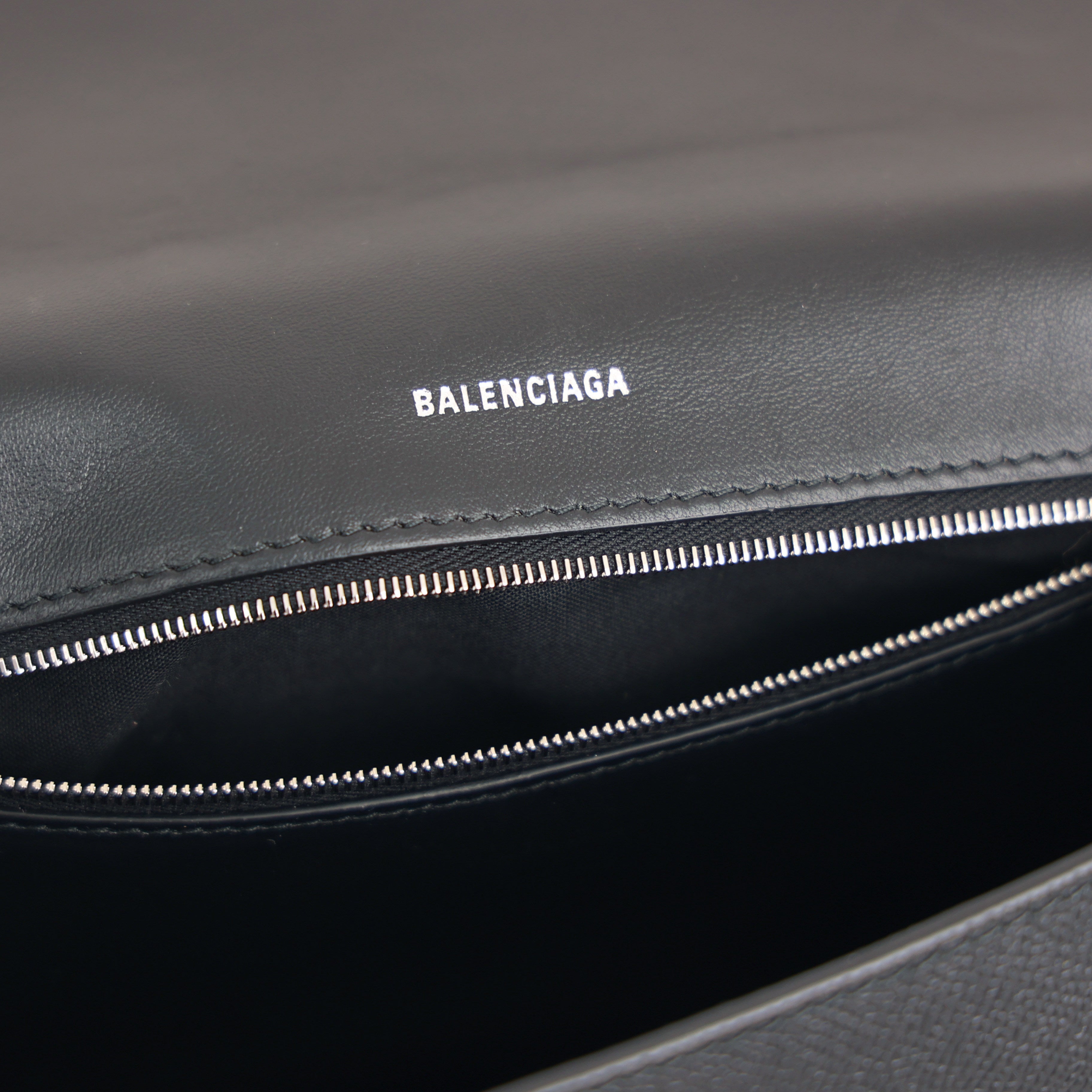 Balenciaga Downtown Bag Black Silver Hardware Shoulder Crossbody Bag