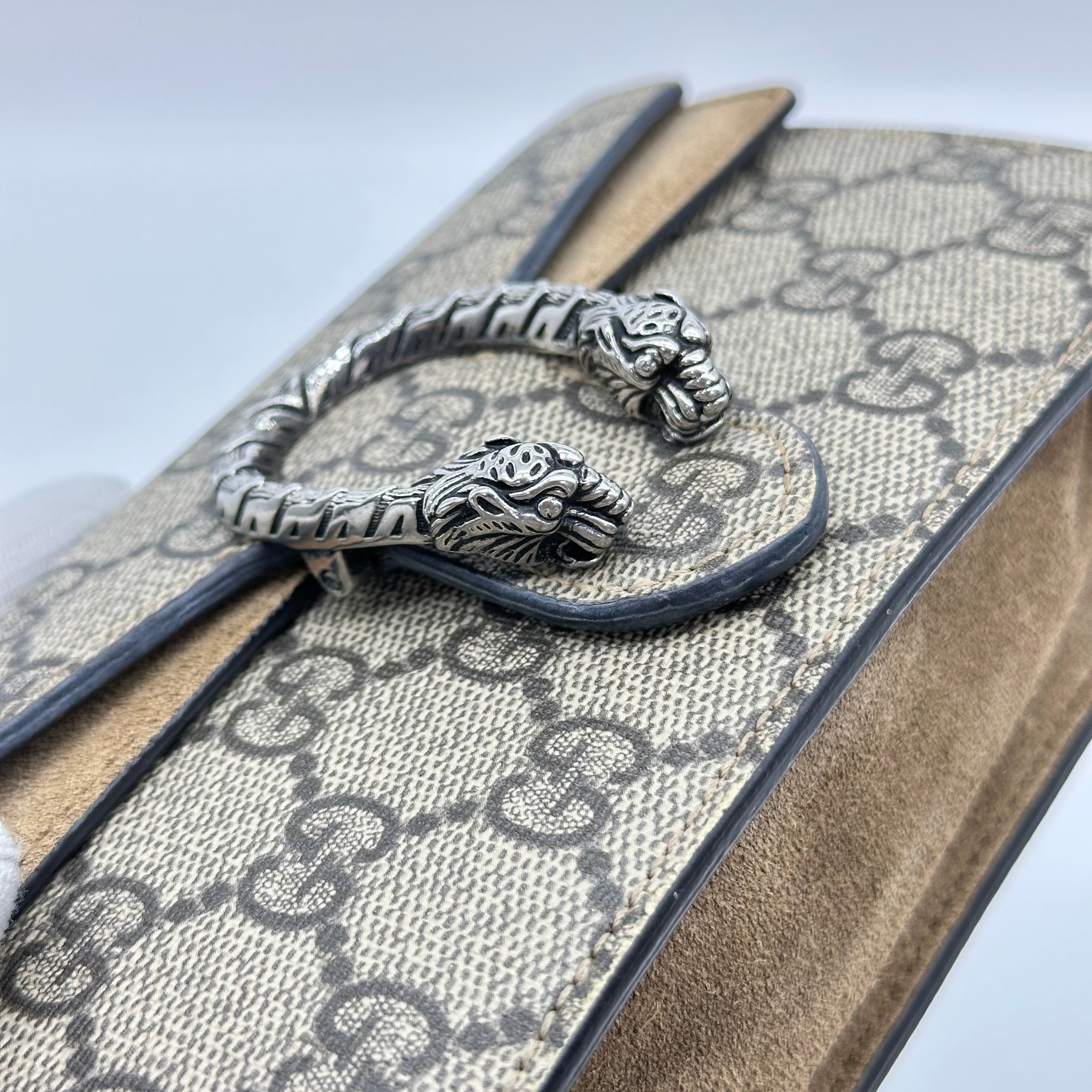 Gucci Beige GG Supreme Canvas Super Mini Dionysus