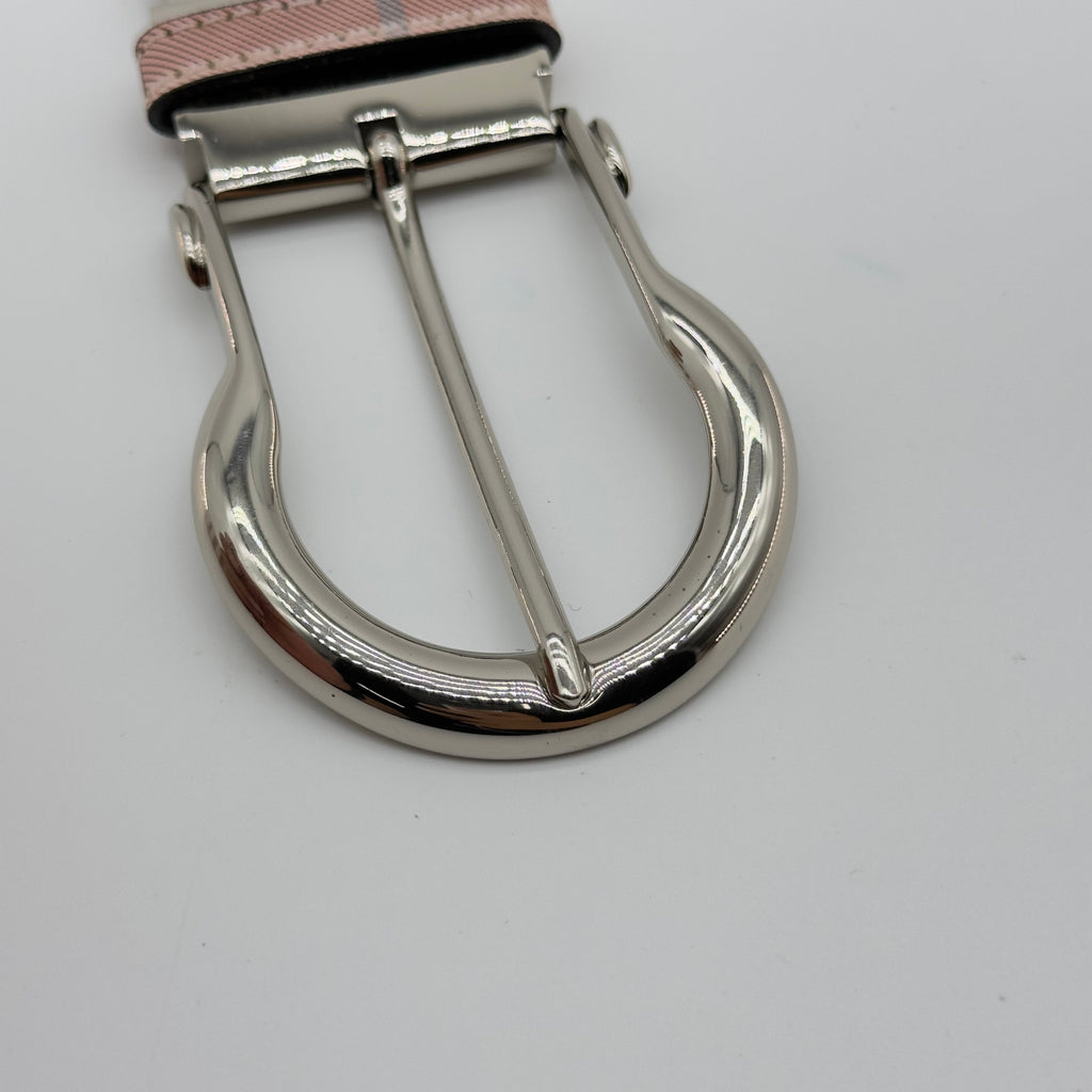 Burberry Vintage Check Pink Leather Belt