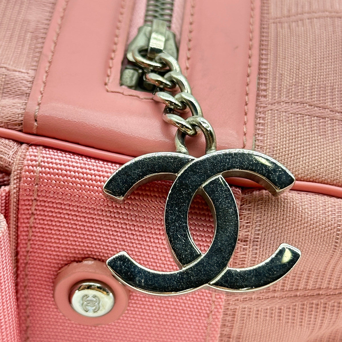 Chanel New Travel Line Jacquard Nylon Pink Crossbody Bag
