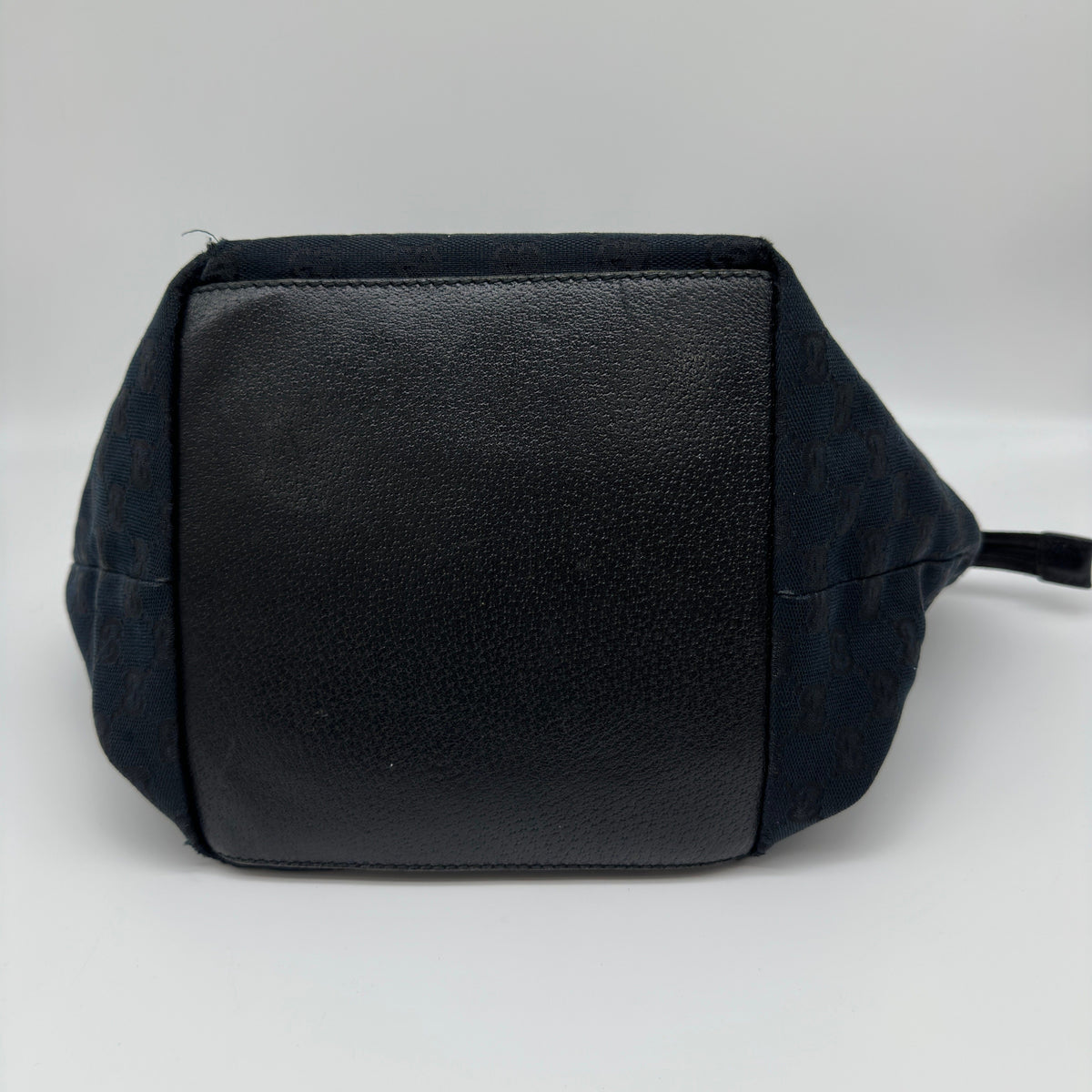 Gucci GG Canvas Leather Web Stripe Black Tote Bag