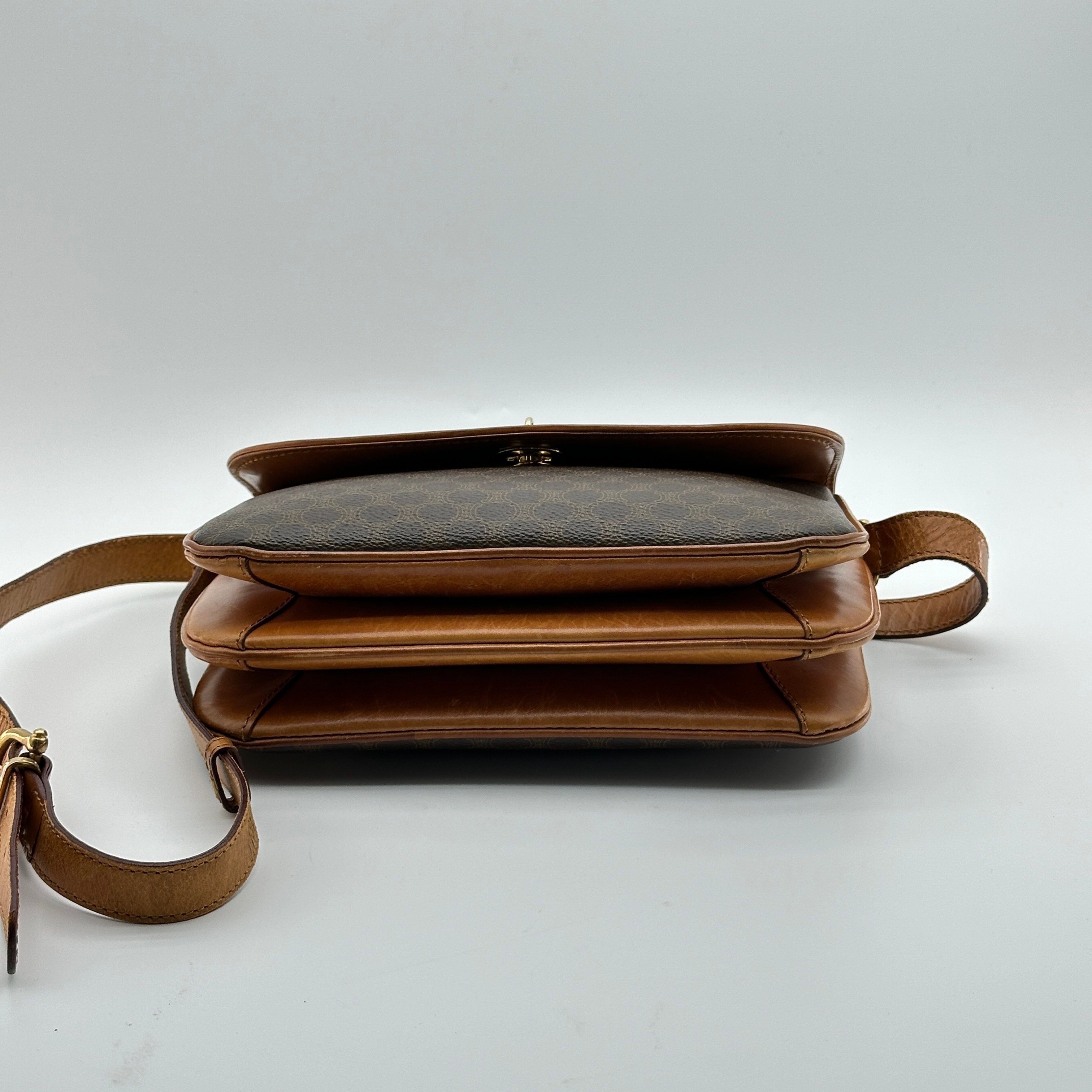 vintage celine starball brown macadam triomphe shoulder bag