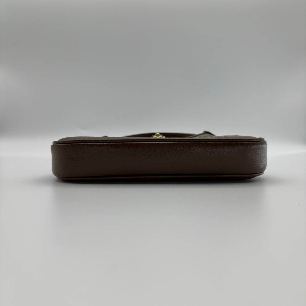 Gucci Jackie 1961 GG Supreme Shoulder Bag Beige and Brown