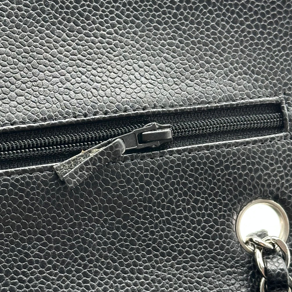 Chanel Black Caviar Medium Classic Double Flap Bag SV