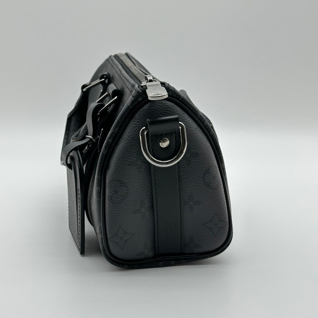 LOUIS VUITTON 2way M46271 IC chip Black Grey Keepall Bandouliere 25	Monogram Eclipse