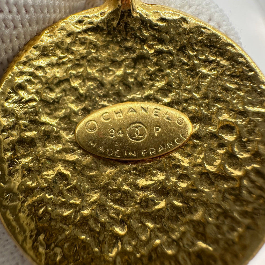 Chanel Coco Mark 项链金色金属复古 94P