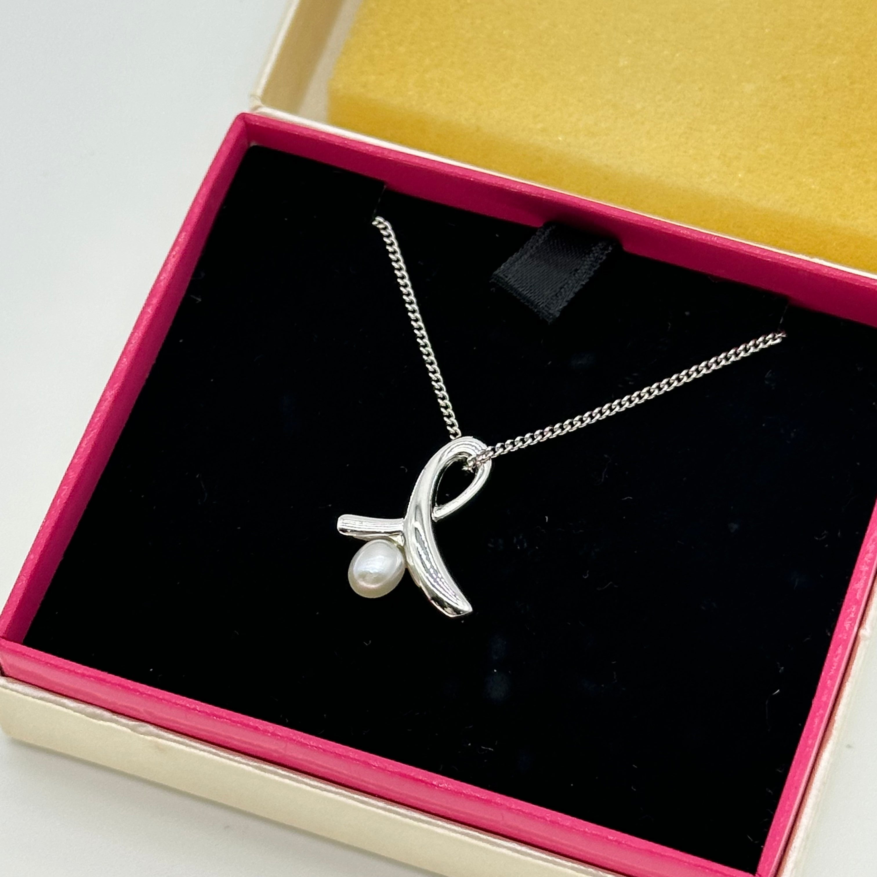 TASAKI Akoya Pearl Necklace with Cross Motif Silver