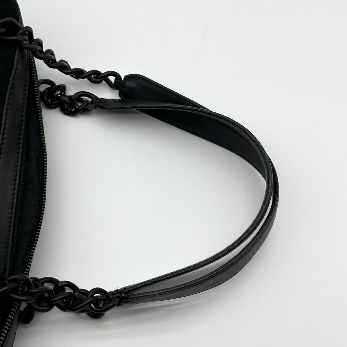 Chanel Chocolate Bar Cotton Chain Shoulder Bag Black Black Metal Fittings 7040713 7XXXXXX