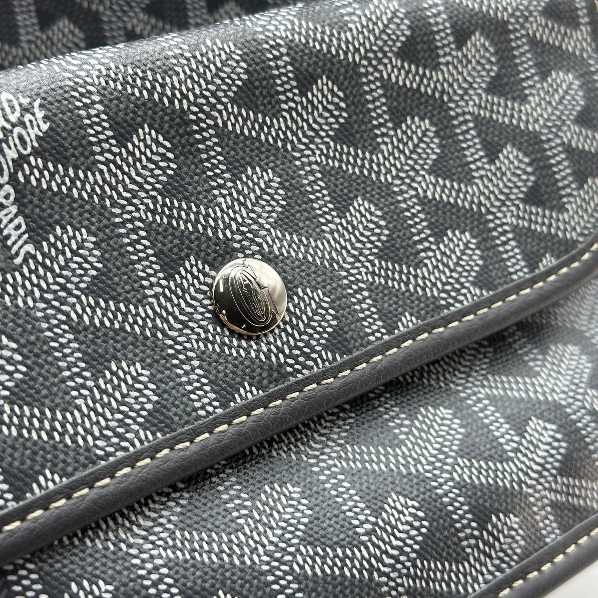 Goyard PVC Leather Saint Louis PM Grey Tote Bag