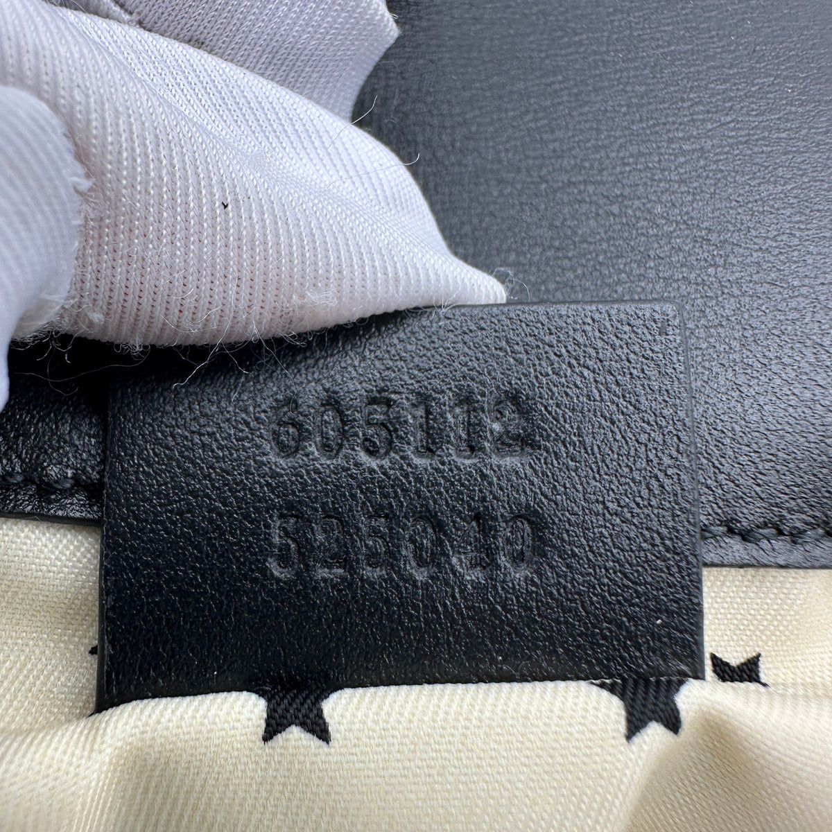 Gucci Metallic Diamond Calfskin Black Gold Belt Bag