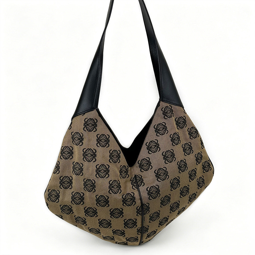 Loewe Logo Print Shoulder Bag Double F Monogram Vintage