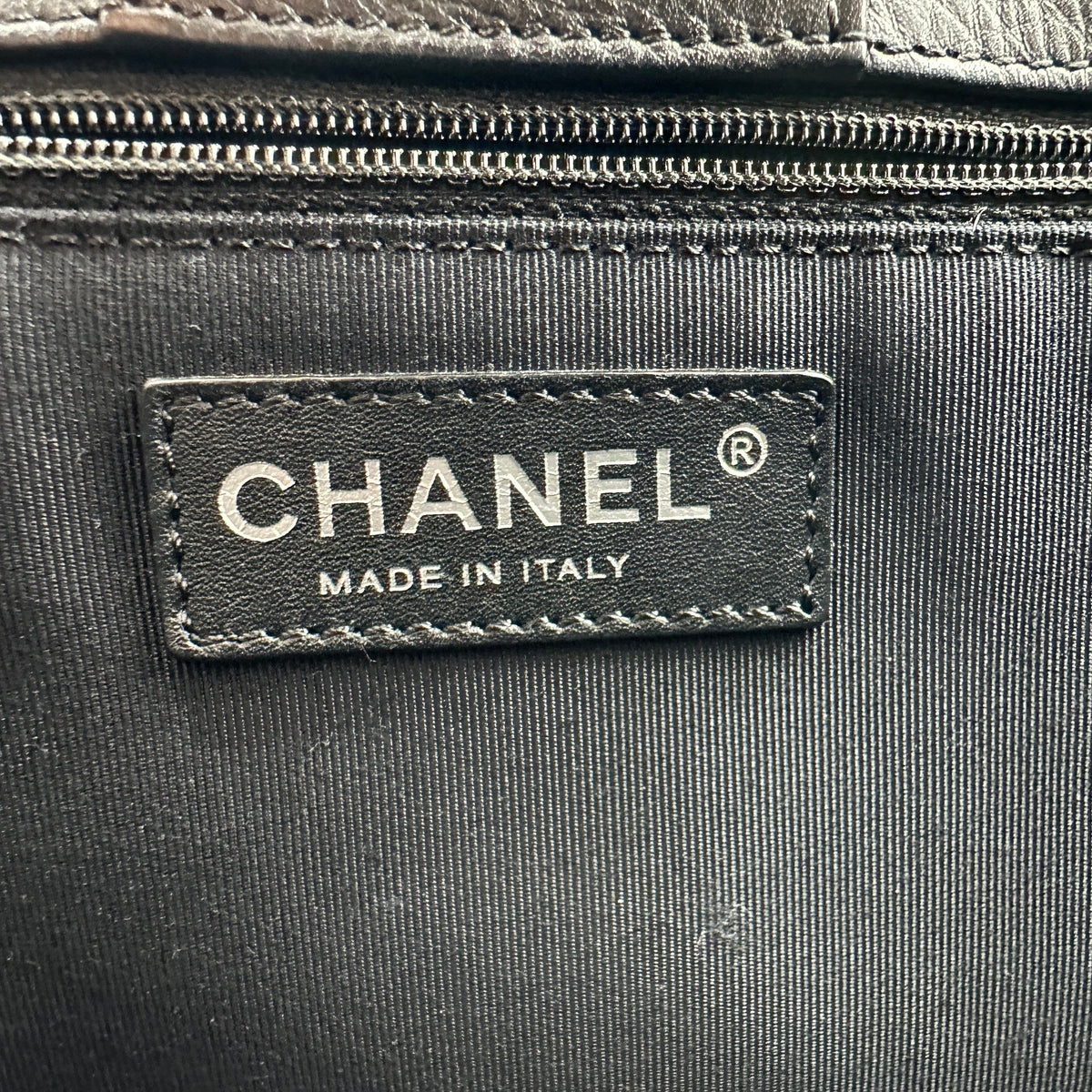 Chanel Executive Leather Black Silver Tote Shoulder Bag