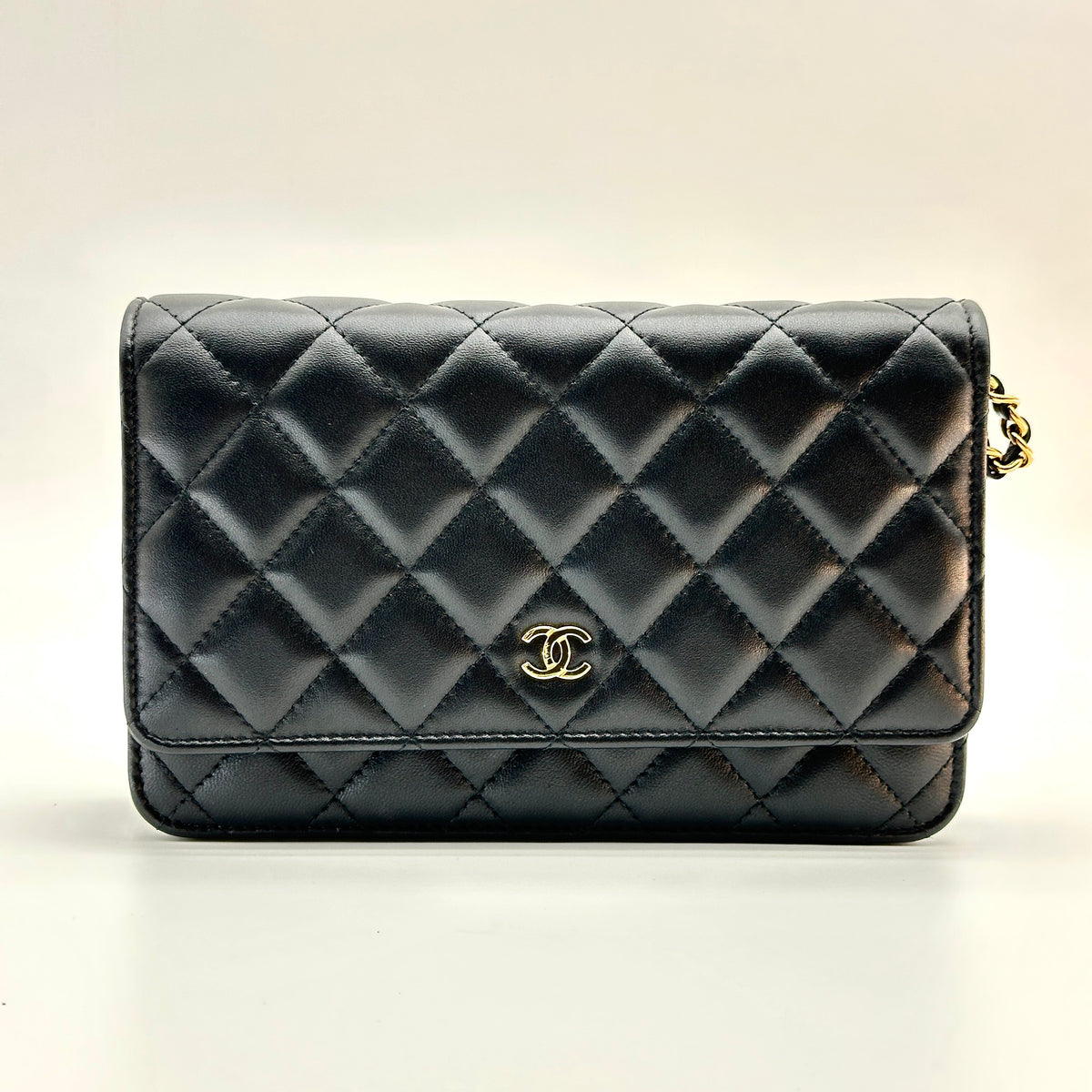Chanel Matelasse Leather Coco Mark Black Crossbody Bag