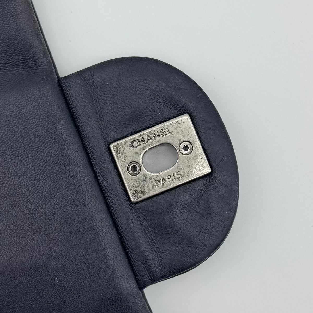 Chanel Matelasse Lambskin Single Flap Double Chain Bag Navy Blue Gunmetal Fittings 21XXXXXX