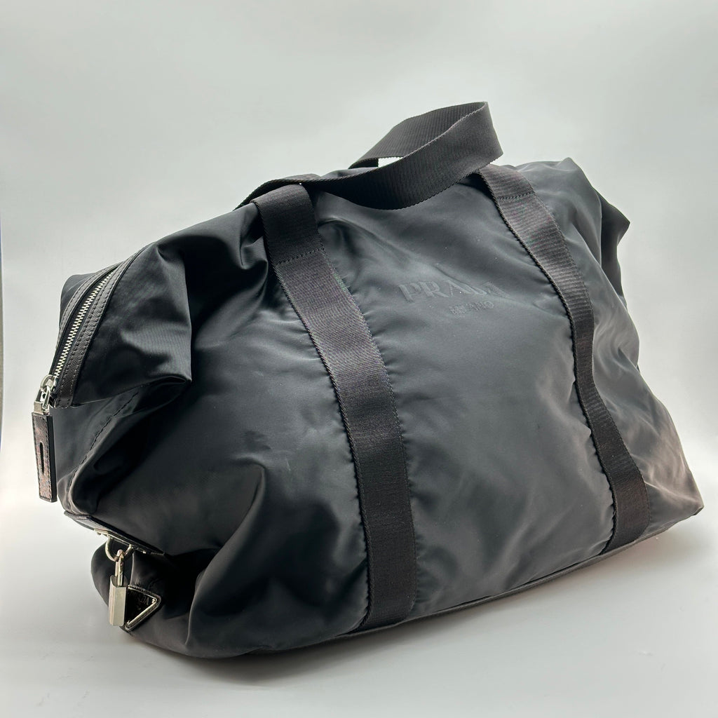 Prada Nylon Boston Black Travel Bag