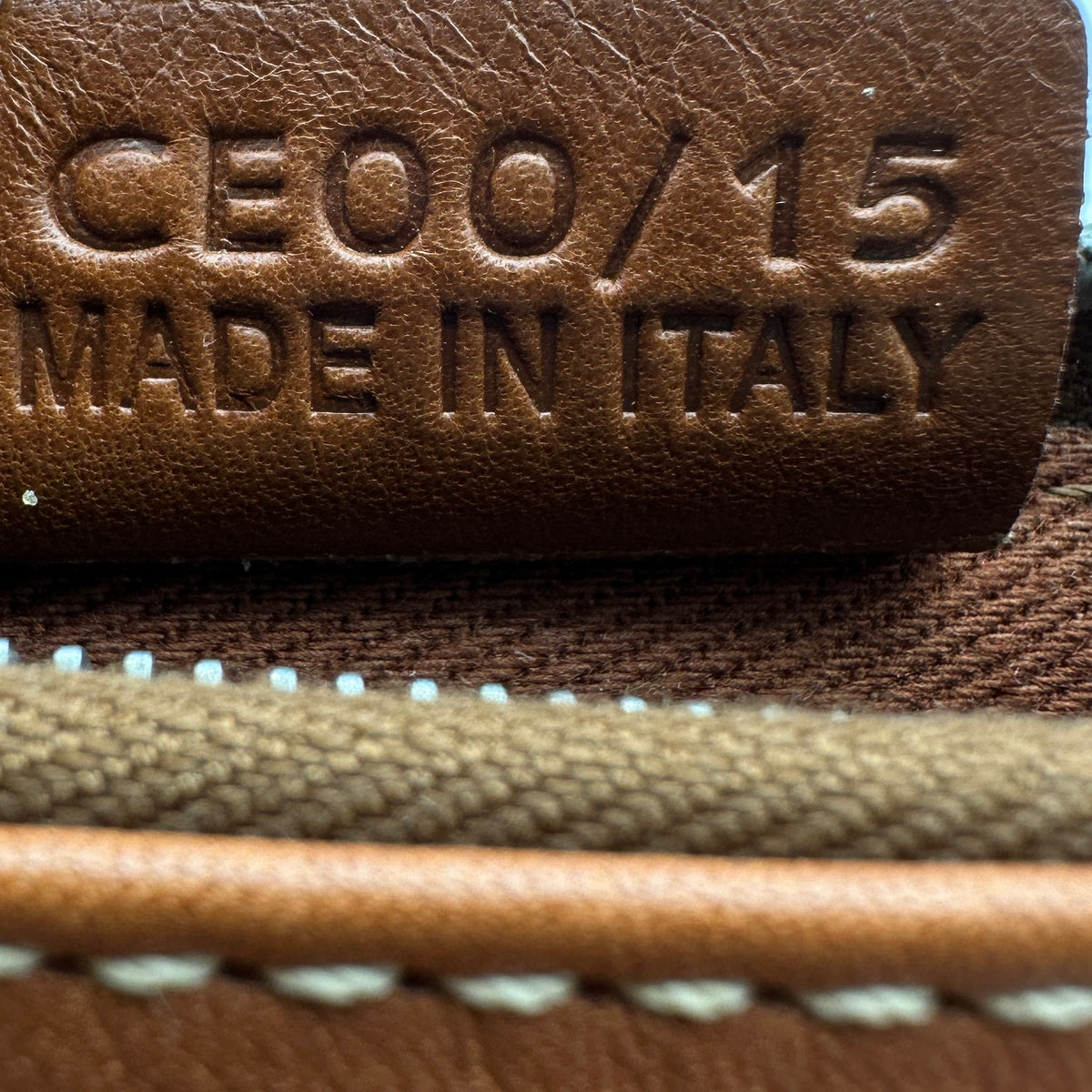 Celine Leather Macadam Logo Brown Coin Case