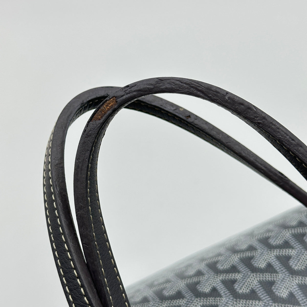 Goyard PVC Leather Saint Louis PM Grey Tote Bag