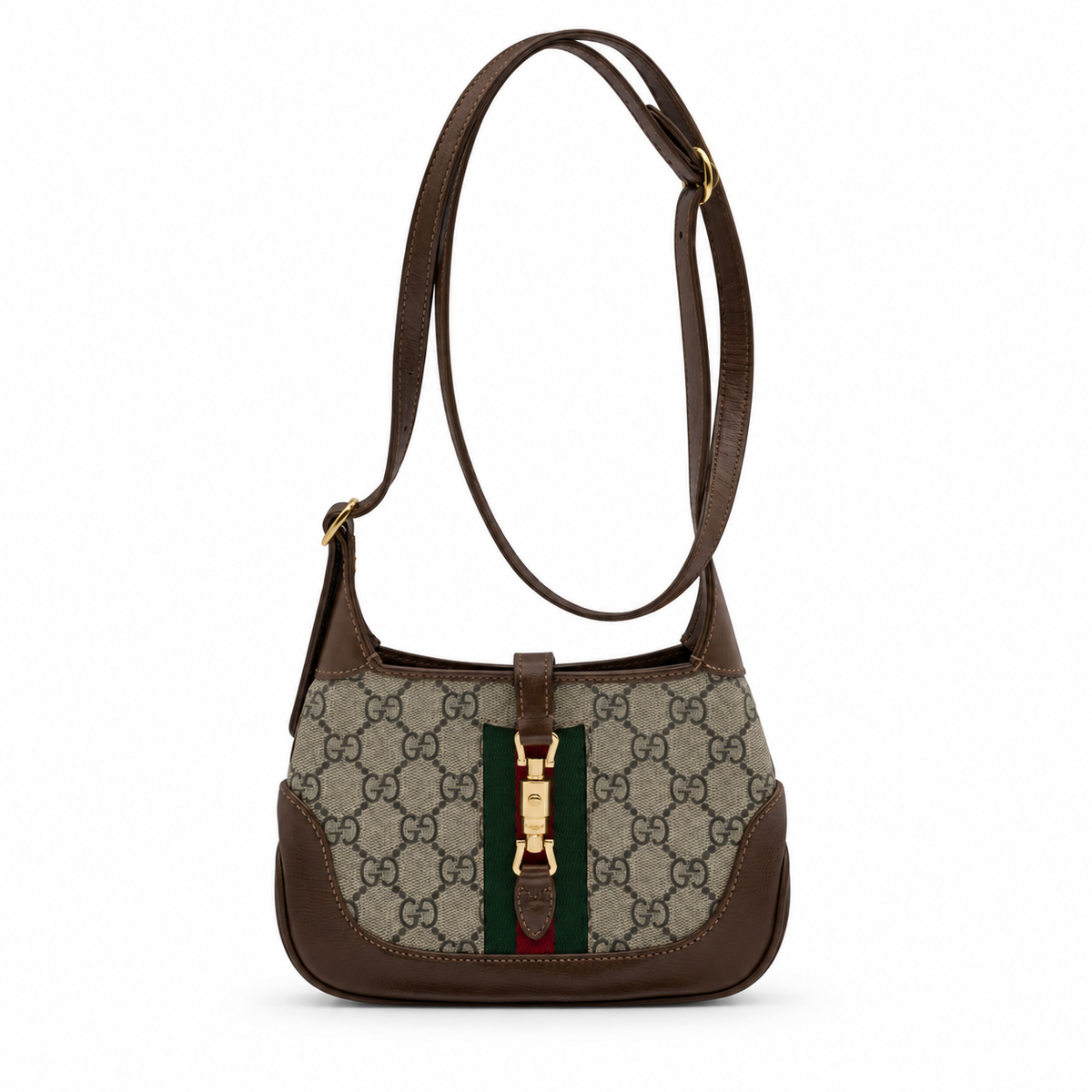 Gucci Jackie 1961 GG Supreme Shoulder Bag Beige and Brown
