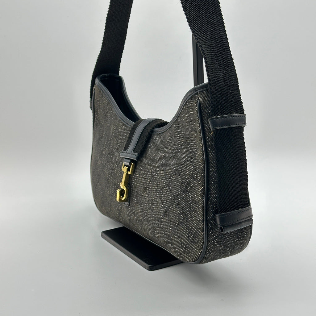 gucci jackie bag black gg canvas