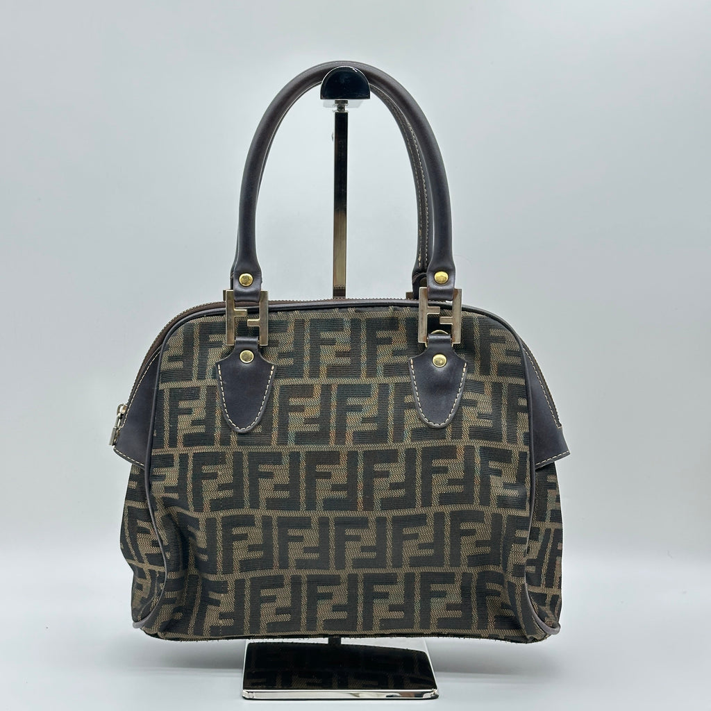 Fendi Zucca Canvas Dome Small Brown Handbag