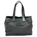CHANEL Tote Bag leather Nylon canvas Black 6 series