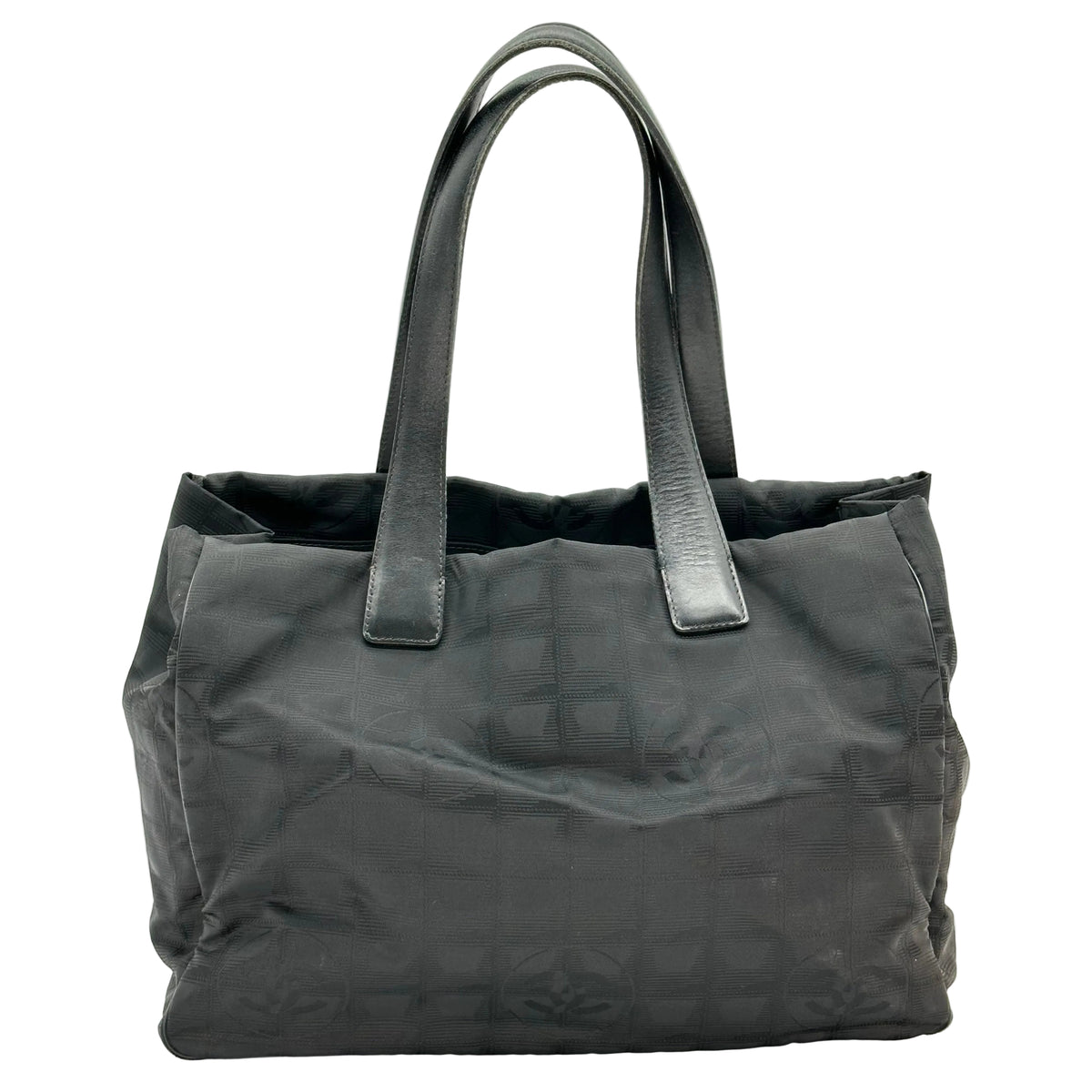 CHANEL Cabas Cuir Toile nylon Noir Série 6