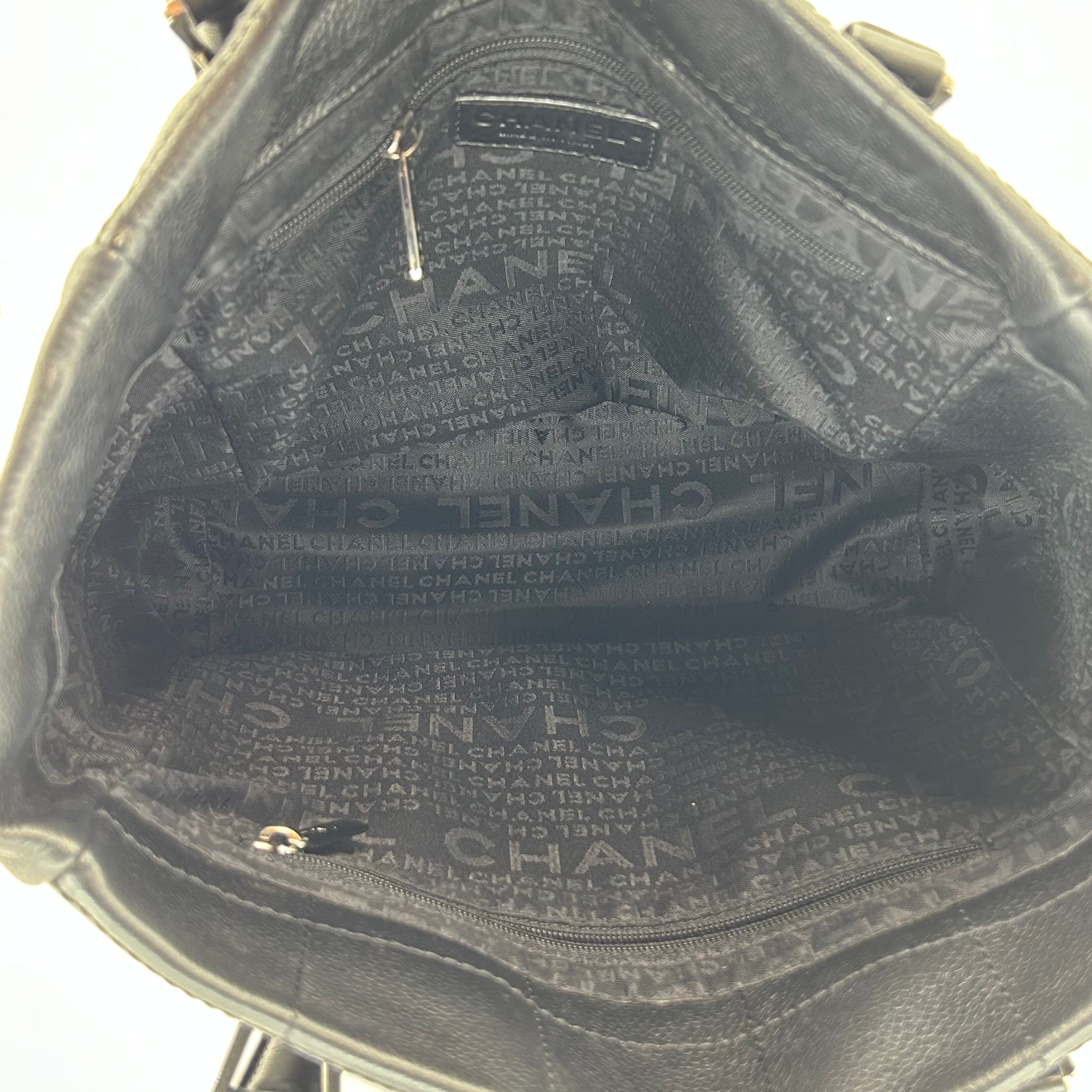 Chanel Tote Black Cavier Leather Silver Hardware 8 Series